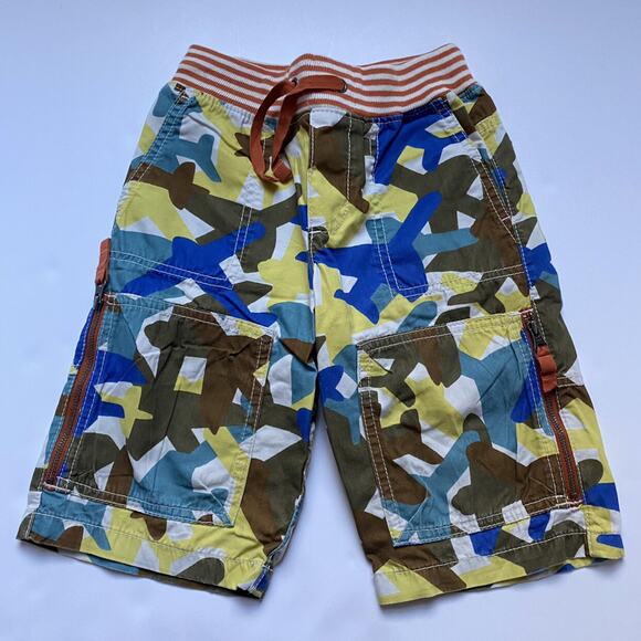 Mini Boden Plane Camo Techno Shorts - Picture 1 of 2